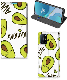 B2Ctelecom Mobiel Bookcase Valentijn Cadeautje Haar OnePlus 8T Smart Cover Hoesje Avocado Singing