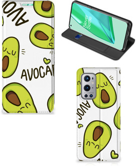 B2Ctelecom Mobiel Bookcase Valentijn Cadeautje Haar OnePlus 9 Pro Smart Cover Hoesje Avocado Singing