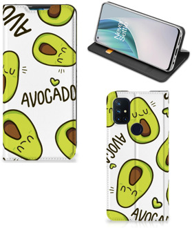 B2Ctelecom Mobiel Bookcase Valentijn Cadeautje Haar OnePlus Nord N10 5G Smart Cover Hoesje Avocado Singing