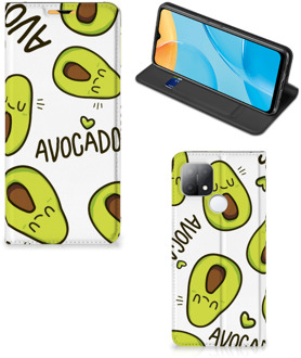 B2Ctelecom Mobiel Bookcase Valentijn Cadeautje Haar OPPO A15 Smart Cover Hoesje Avocado Singing