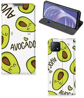 B2Ctelecom Mobiel Bookcase Valentijn Cadeautje Haar OPPO A73 5G Smart Cover Hoesje Avocado Singing