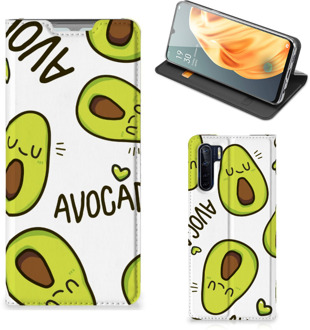 B2Ctelecom Mobiel Bookcase Valentijn Cadeautje Haar OPPO Reno3 | A91 Smart Cover Hoesje Avocado Singing