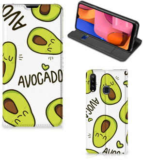 B2Ctelecom Mobiel Bookcase Valentijn Cadeautje Haar Samsung Galaxy A20s Smart Cover Hoesje Avocado Singing