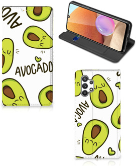 B2Ctelecom Mobiel Bookcase Valentijn Cadeautje Haar Samsung Galaxy A32 4G Smart Cover Hoesje Avocado Singing