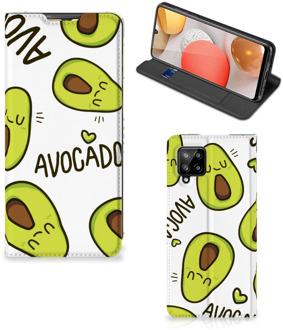 B2Ctelecom Mobiel Bookcase Valentijn Cadeautje Haar Samsung Galaxy A42 Smart Cover Hoesje Avocado Singing