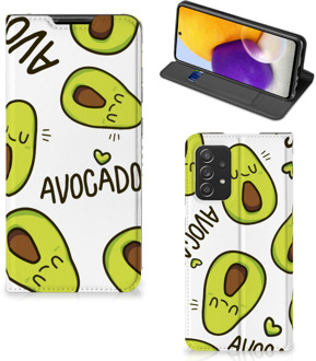 B2Ctelecom Mobiel Bookcase Valentijn Cadeautje Haar Samsung Galaxy A72 (5G/4G) Smart Cover Hoesje Avocado Singing