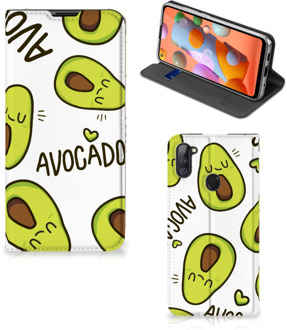 B2Ctelecom Mobiel Bookcase Valentijn Cadeautje Haar Samsung Galaxy M11 | A11 Smart Cover Hoesje Avocado Singing