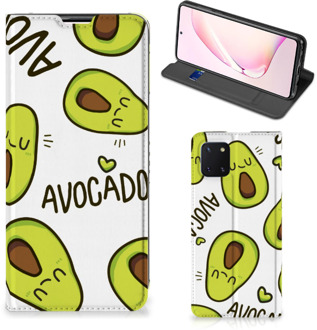 B2Ctelecom Mobiel Bookcase Valentijn Cadeautje Haar Samsung Galaxy Note 10 Lite Smart Cover Hoesje Avocado Singing