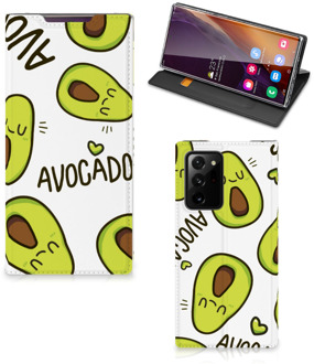 B2Ctelecom Mobiel Bookcase Valentijn Cadeautje Haar Samsung Galaxy Note 20 Ultra Smart Cover Hoesje Avocado Singing