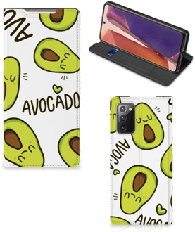 B2Ctelecom Mobiel Bookcase Valentijn Cadeautje Haar Samsung Galaxy Note20 Smart Cover Hoesje Avocado Singing