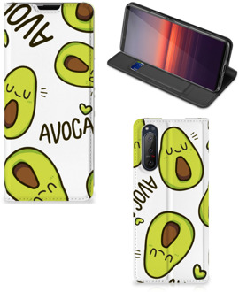 B2Ctelecom Mobiel Bookcase Valentijn Cadeautje Haar Sony Xperia 5 II Smart Cover Hoesje Avocado Singing