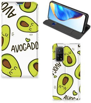 B2Ctelecom Mobiel Bookcase Valentijn Cadeautje Haar Xiaomi Mi 10T | 10T Pro Smart Cover Hoesje Avocado Singing