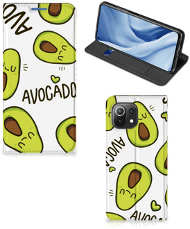 B2Ctelecom Mobiel Bookcase Valentijn Cadeautje Haar Xiaomi Mi 11 Lite Smart Cover Hoesje Avocado Singing