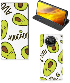 B2Ctelecom Mobiel Bookcase Valentijn Cadeautje Haar Xiaomi Poco X3 Smart Cover Hoesje Avocado Singing