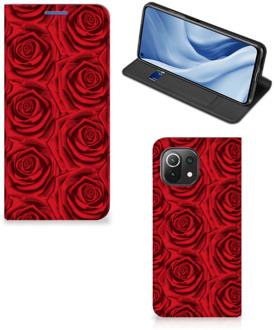 B2Ctelecom Mobiel Bookcase Xiaomi Mi 11 Lite Smart Cover Red Roses