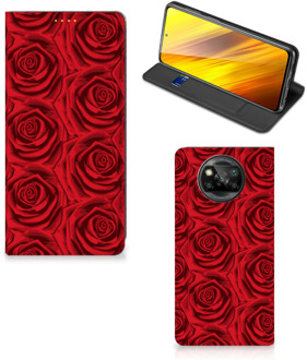 B2Ctelecom Mobiel Bookcase Xiaomi Poco X3 Smart Cover Red Roses