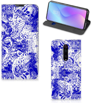 B2Ctelecom Mobiel BookCase Xiaomi Redmi K20 Pro Angel Skull Blue