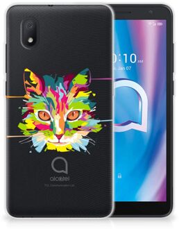 B2Ctelecom Mobiel Case Alcatel 1B (2020) GSM Hoesje Doorzichtig Cat Color