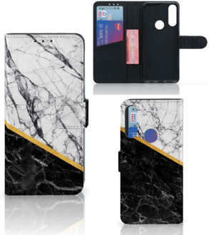 B2Ctelecom Mobiel Case Alcatel 1S 2020 GSM Hoesje Marble White Black