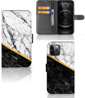 B2Ctelecom Mobiel Case Apple iPhone 12 Pro Max GSM Hoesje Marble White Black