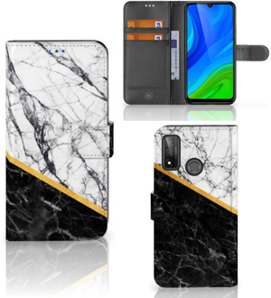 B2Ctelecom Mobiel Case Huawei P Smart 2020 GSM Hoesje Marble White Black