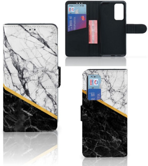 B2Ctelecom Mobiel Case Huawei P40 GSM Hoesje Marble White Black