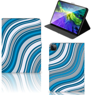 B2Ctelecom Mobiel Case iPad Pro 11 (2020) Tablet Hoes met Standaard Golven Blauw