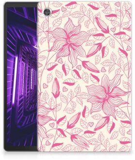 B2Ctelecom Mobiel Case Lenovo Tab M10 Plus Hoes Roze Bloemen met doorzichte zijkanten