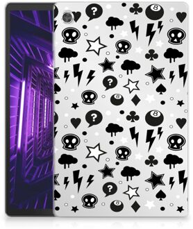 B2Ctelecom Mobiel Case Lenovo Tab M10 Plus Hoesje Silver Punk met doorzichte zijkanten