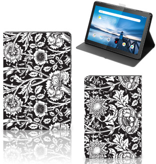 B2Ctelecom Mobiel Case Lenovo Tablet M10 Hoesje met Magneetsluiting Zwart Bloemen