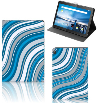 B2Ctelecom Mobiel Case Lenovo Tablet M10 Tablet Hoes met Standaard Golven Blauw