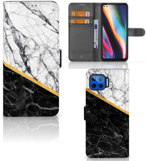 B2Ctelecom Mobiel Case Motorola Moto G 5G Plus GSM Hoesje Marble White Black