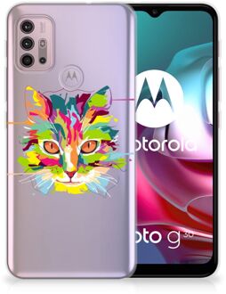 B2Ctelecom Mobiel Case Motorola Moto G30 | G10 GSM Hoesje Doorzichtig Cat Color