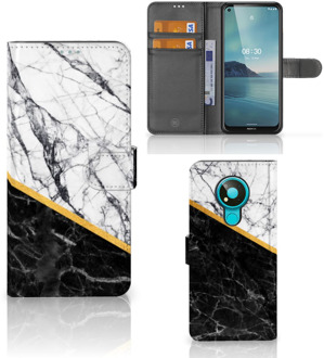 B2Ctelecom Mobiel Case Nokia 3.4 GSM Hoesje Marble White Black