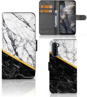 B2Ctelecom Mobiel Case OnePlus Nord GSM Hoesje Marble White Black