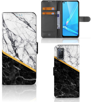 B2Ctelecom Mobiel Case OPPO A72 | OPPO A52 GSM Hoesje Marble White Black