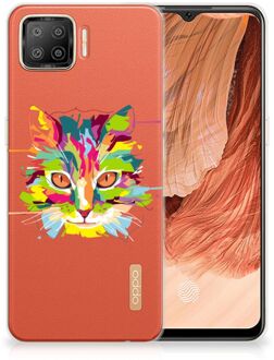 B2Ctelecom Mobiel Case OPPO A73 4G GSM Hoesje Doorzichtig Cat Color