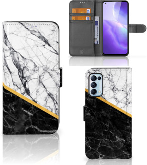 B2Ctelecom Mobiel Case OPPO Find X3 Lite GSM Hoesje Marble White Black