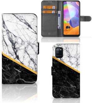 B2Ctelecom Mobiel Case Samsung Galaxy A31 GSM Hoesje Marble White Black