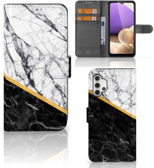 B2Ctelecom Mobiel Case Samsung Galaxy A32 4G GSM Hoesje Marble White Black