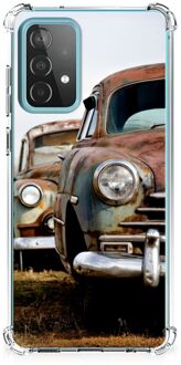 B2Ctelecom Mobiel Case Samsung Galaxy A52 4G/5G Telefoon Hoesje met doorzichtige rand Vintage Auto