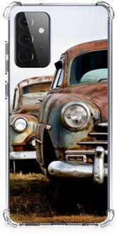 B2Ctelecom Mobiel Case Samsung Galaxy A72 4G/5G Telefoon Hoesje met doorzichtige rand Vintage Auto