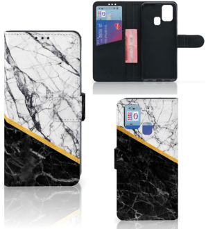 B2Ctelecom Mobiel Case Samsung Galaxy M31 GSM Hoesje Marble White Black