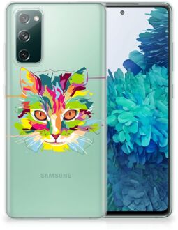 B2Ctelecom Mobiel Case Samsung Galaxy S20 FE GSM Hoesje Doorzichtig Cat Color