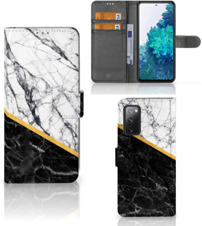 B2Ctelecom Mobiel Case Samsung Galaxy S20FE GSM Hoesje Marble White Black