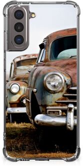 B2Ctelecom Mobiel Case Samsung Galaxy S21 Telefoon Hoesje met doorzichtige rand Vintage Auto