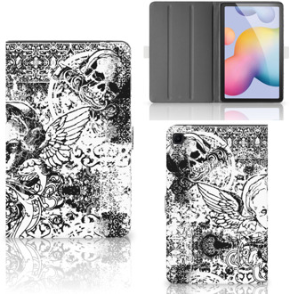 B2Ctelecom Mobiel Case Samsung Galaxy Tab S6 Lite Cover met Magneetsluiting Skulls Angel