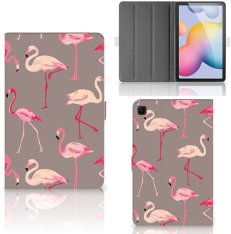 B2Ctelecom Mobiel Case Samsung Galaxy Tab S6 Lite Cover met Standaard Flamingo