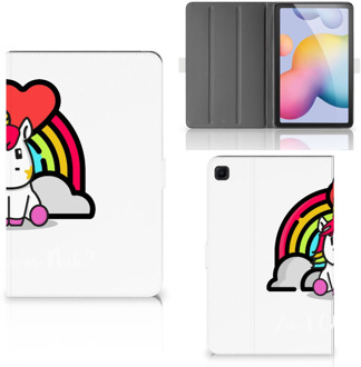 B2Ctelecom Mobiel Case Samsung Galaxy Tab S6 Lite Hoes met Magneetsluiting Unicorn Cute