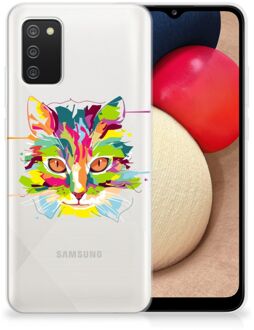 B2Ctelecom Mobiel Case Samsung M02s | Samsung Galaxy A02s GSM Hoesje Doorzichtig Cat Color